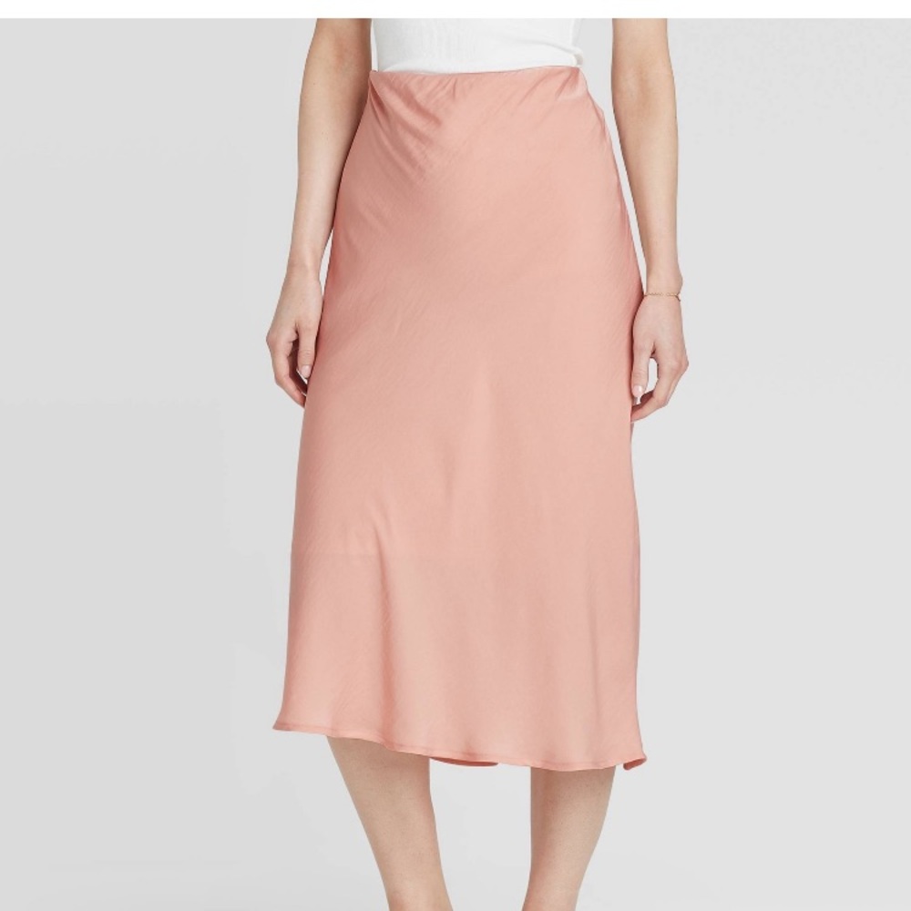 Mid-rise satin slip skirt- Medium